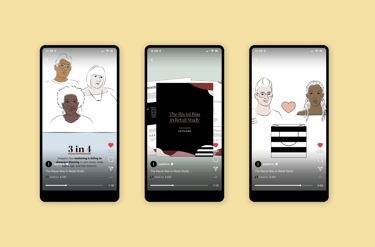 Mockup of video playing in phone format.
