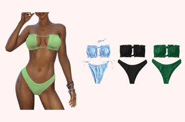 amazon.it zaful strapless bandeau two piece bikini for beach day