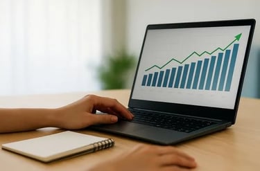 Pessoa iniciando investimentos com pouco dinheiro no aplicativo de corretora, conceito de investir d