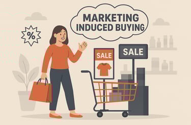 a woman is standing in front of a shopping carton