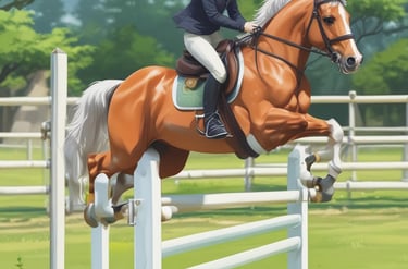 a woman riding a horse in a field