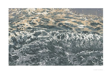 Linogravure sur papier 30  × 42 cm - © Eric Durant