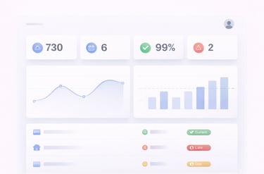 Generic dashboard interface showing credit data trends and updates over time