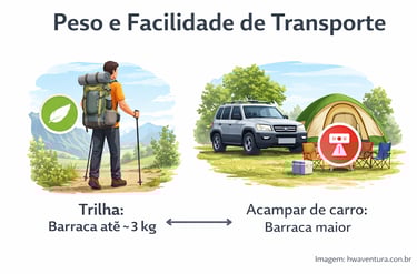 Peso e Facilidade de Transporte da Barraca
