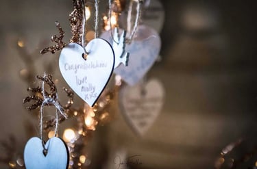 wooden heart on a tree