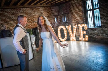 Newly-weds having their first dance