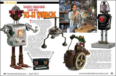 Handmade Business magazine article about artist Tal Avitzur.