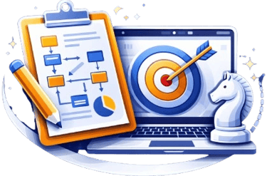 Définition de votre stratégie web par Montechinformatique : planification, ciblage et objectifs pour votre succès digital.