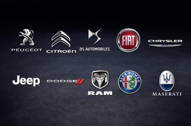 Algumas marcas que compõem o portfólio da Stellantis