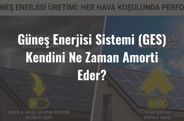 Güneş enerjisi sistemi amortisman süresi ve maliyet geri dönüş hesaplama grafiği.