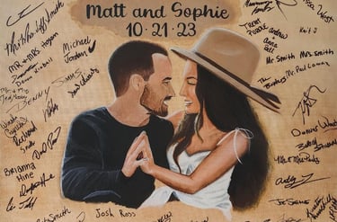 Wedding guestbook painting