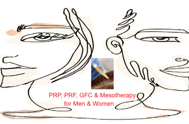 PRP, PRF, GFC, and Mesotherapy for hair loss, hair growth, and skin rejuvenation in men and women.
