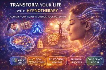 Transform your life with hypnotherapy for goal achievement, financial success, and mindset shift.
