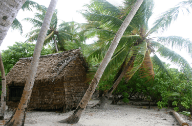Casa tradicional en las Islas Marshall