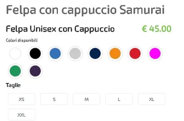 Prezzo felpa Samurai