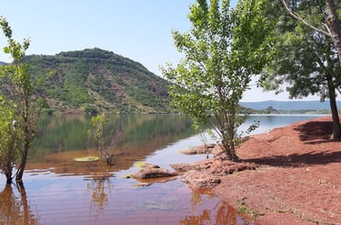 Au bord du lac du Salagou dans l'Hérault