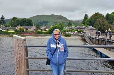 Lady at Loch Lomond in Luss, Scotland