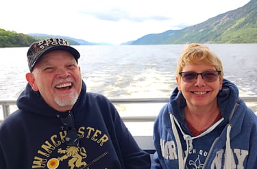 Lady and The Pirate enjoying Loch Ness in Scotland