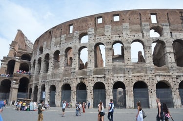 Outside the Coliseum in Rome, Italy