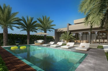 piscina em hijau e arquitetura