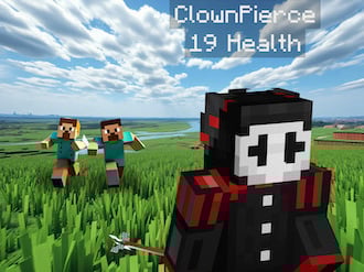 ClownPierce chased by two Minecraft players