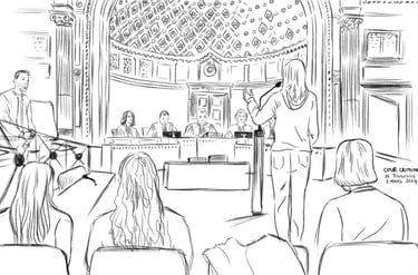 a courtroom scene with a judge and a judge in a courtroom