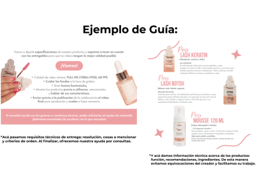 ejemplo de una guia informativa para enviar al creador de contenido