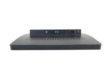 ClaraTech 43-inch 4K curved touch monitor with obvious J/C-Shape profile for custom casino gaming cabinet OEM projects.