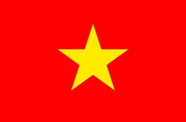 Vietnam flag with a red background and yellow star