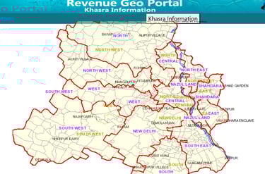 GIS Map Portal Showing GIS Map of Delhi