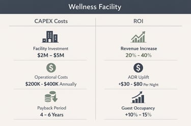 infographic comparing wellness facility CAPEX costs and ROI