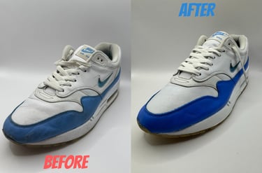 KicksReboot did a deep renovation of Nike Air Max 1 Jewel, painting, comparison of shoes before and after the process