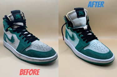 KicksReboot carried out a basic cleaning of Jordan 1 Zoom, comparison of shoes before and after the process
