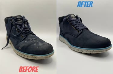 KicksReboot carried out a deep cleaning  of Timberland Brandstreet Chukka, comparison of shoes before and after the process
