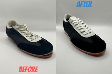 KicksReboot carried out a deep renovation of Mango Sneakers, comparison of shoes before and after the process