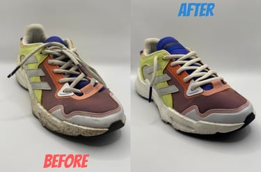 KicksReboot carried out a deep renovation of Adidas Karlie Kloss, comparison of shoes before and after the process