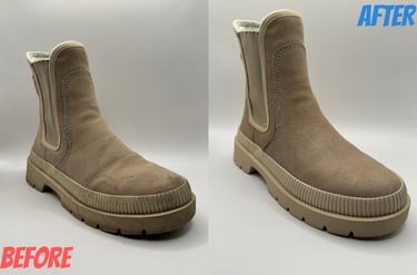 KicksReboot carried out cleaning of suede Gant Frenzyn, comparison of shoes before and after the process