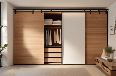 Rustic Wooden Sliding Wardrobe