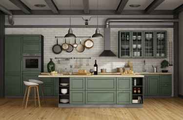 Green Kitchen Cabinet