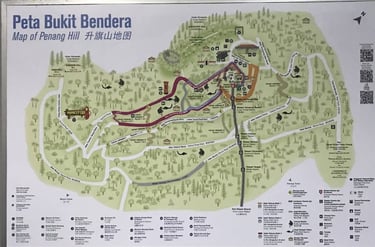 penang hill map of hiking trails