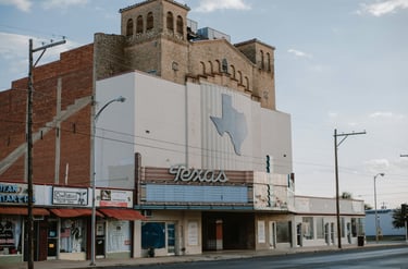 Downtown Taylor TX street with water damage restoration response after flooding and mold damage