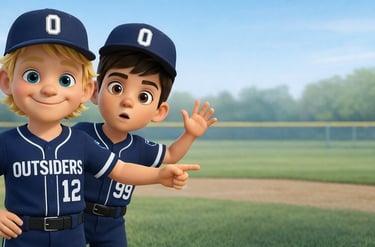 Inspired by real players, Battleship and Gunslinger are the mascots of Baseball Badge.