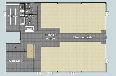 plan de la salle du Festif à Chambly