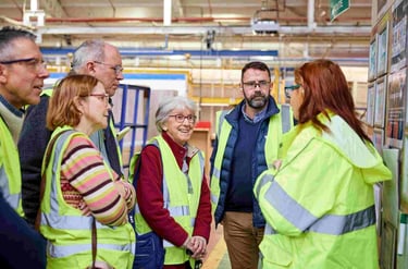 Jean Morris talking with Willerby staff