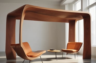 A beautifully designed living room with modern furniture and natural light.