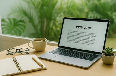 Imagem de um computador em cima da mesa escrito blog 