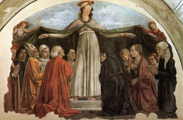 Madonna of Mercy and Lamentation and Pieta, Domenico Ghirlandaio - circa 1472
