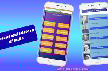 Present and history of india application image, which available on google play store