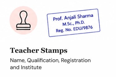 Custom teacher stamp for grading, feedback, classroom management, and student recognition.