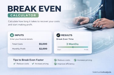Side Hustle break even calculator